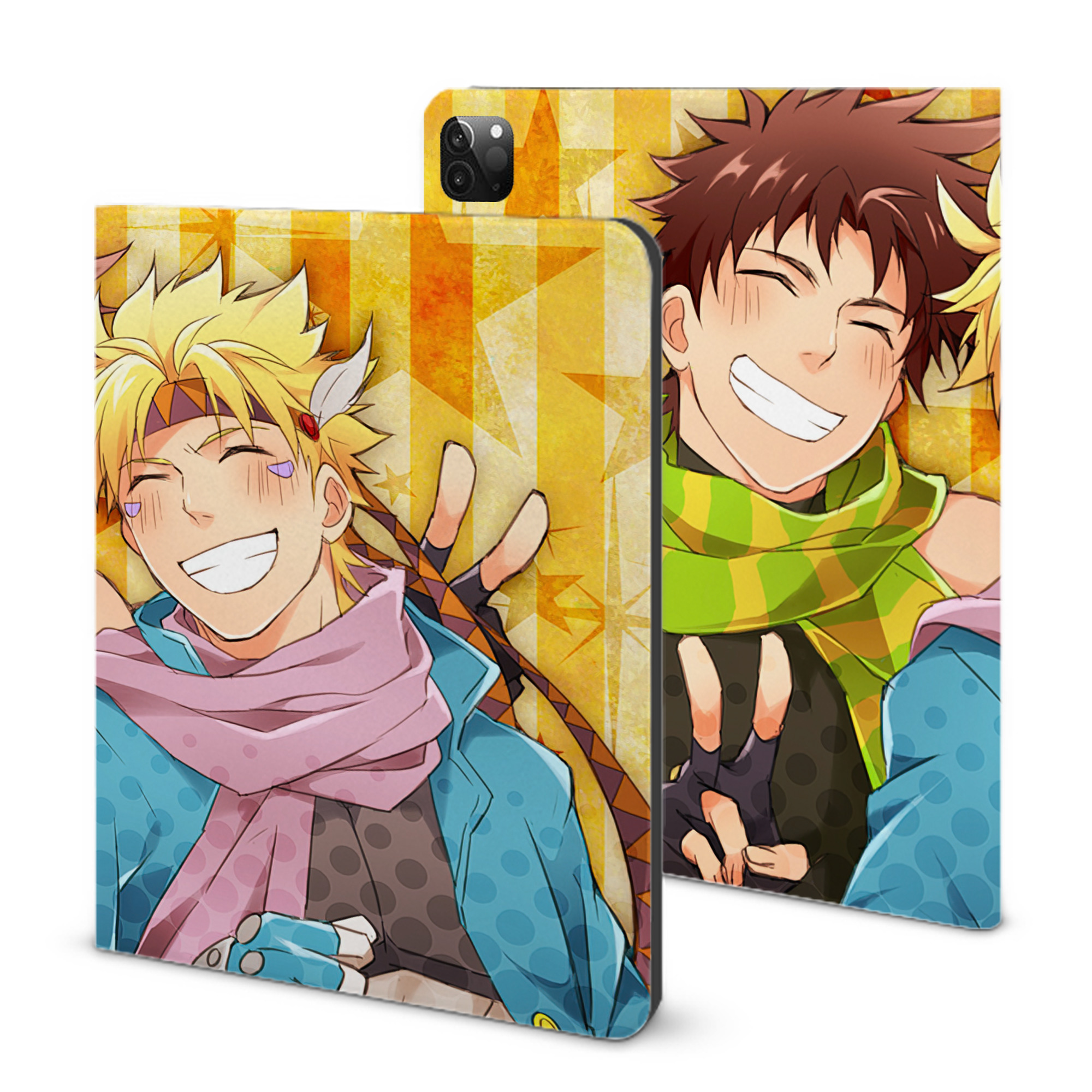 （画像用） ジョジョの奇妙な冒険 JoJo's Bizarre Adventure IPadケース ペンホルダー付き ブックスタイルデザイン